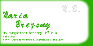 maria brezsny business card